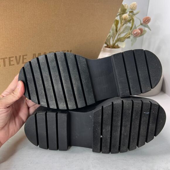 Steve Madden Mansel Platform Lace Up Combat Boots Lug Sole Black Women's 7M - Picture 8 of 12